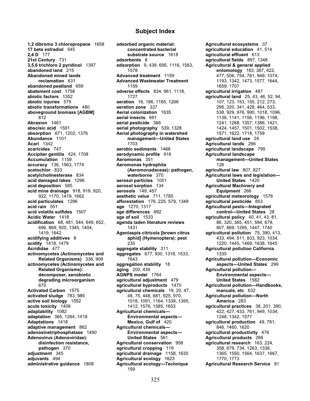 Subject Index