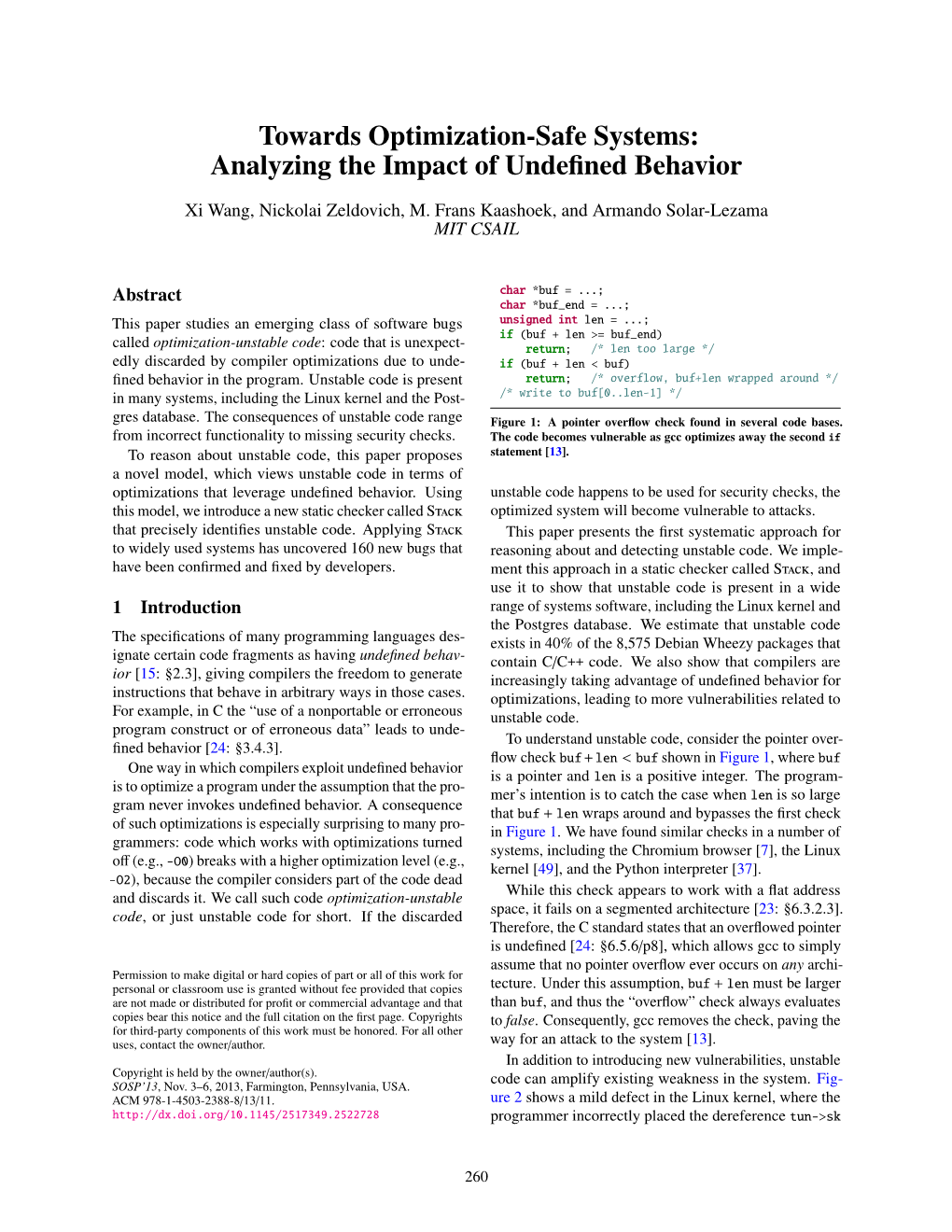 Analyzing the Impact of Undefined Behavior