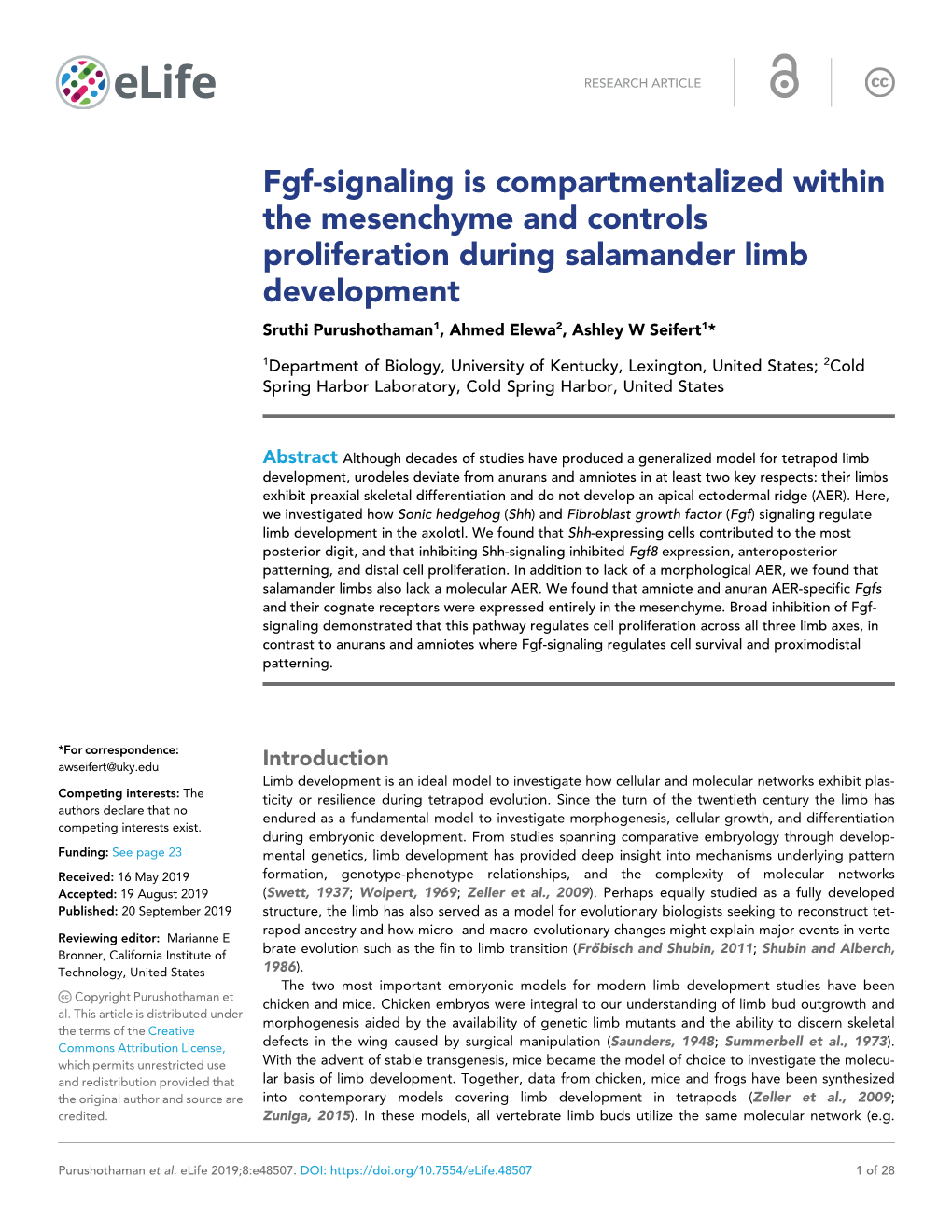 Fgf-Signaling Is Compartmentalized Within the Mesenchyme And