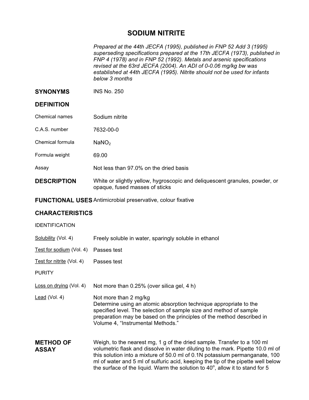 Sodium Nitrite