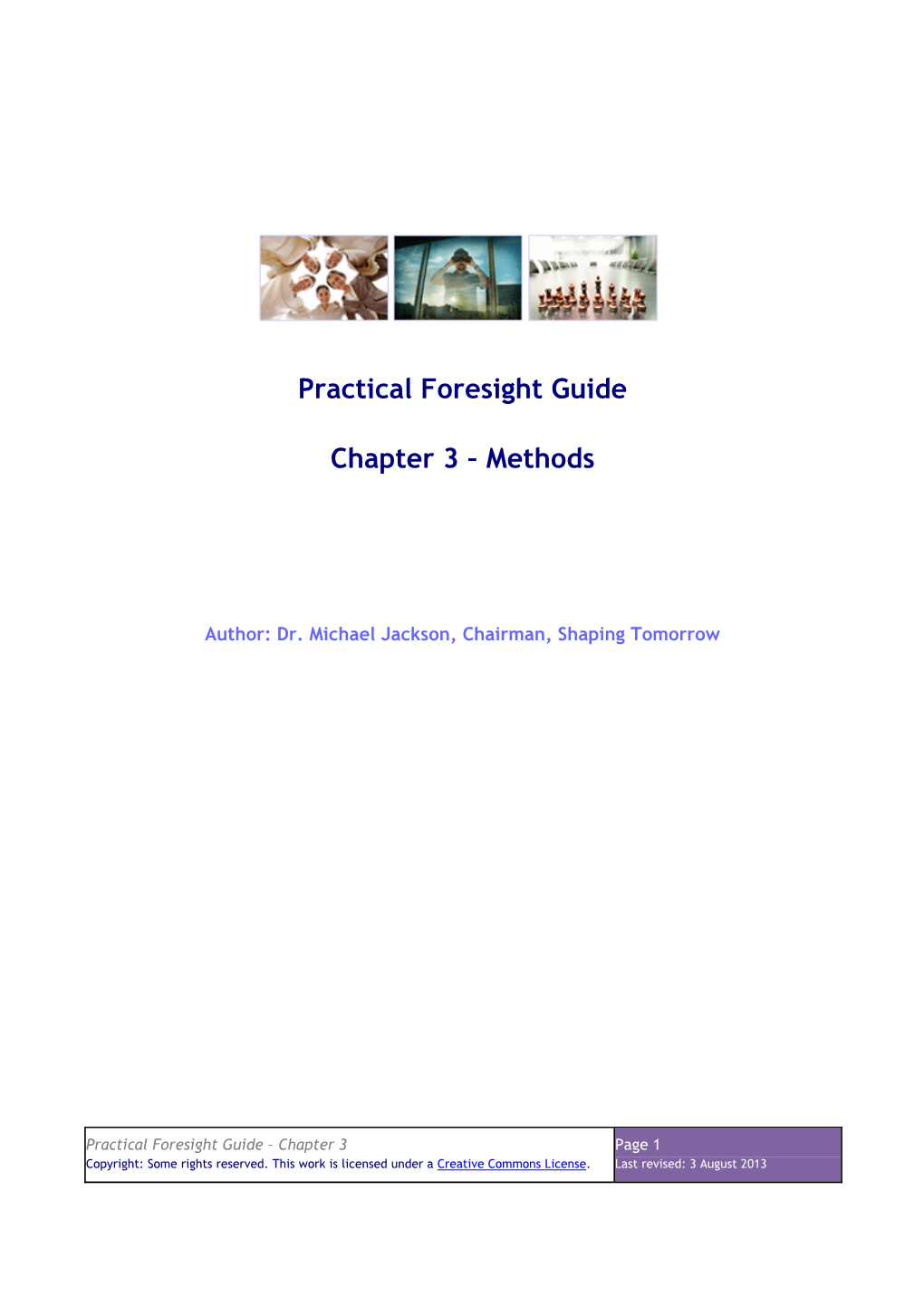 Practical Foresight Guide Chapter 3 – Methods