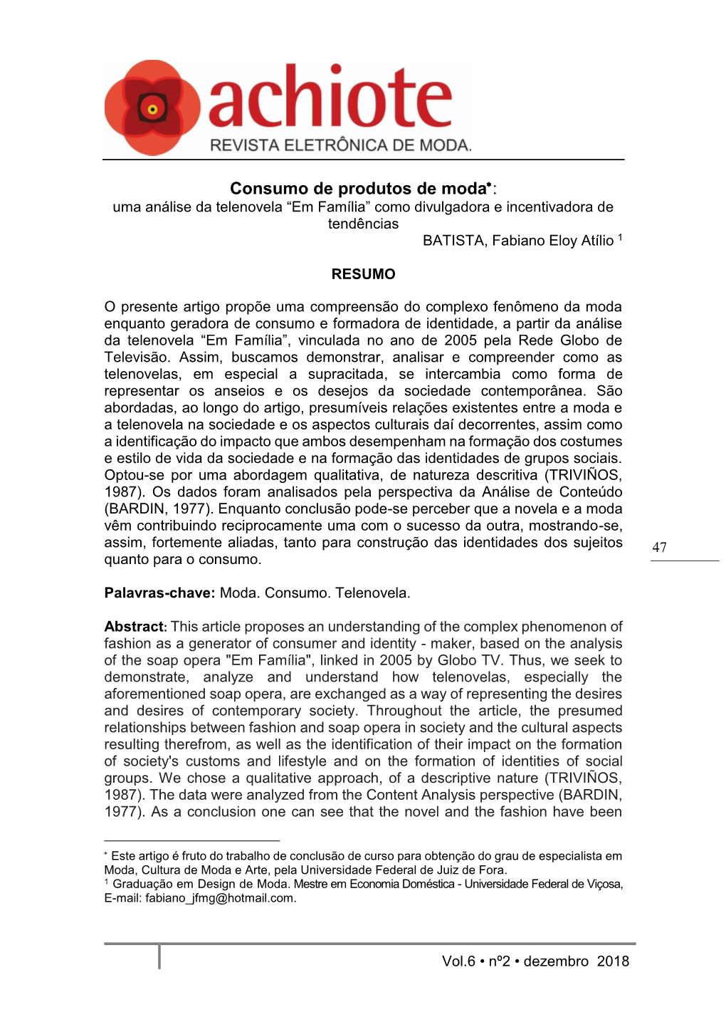 Consumo De Produtos De Moda