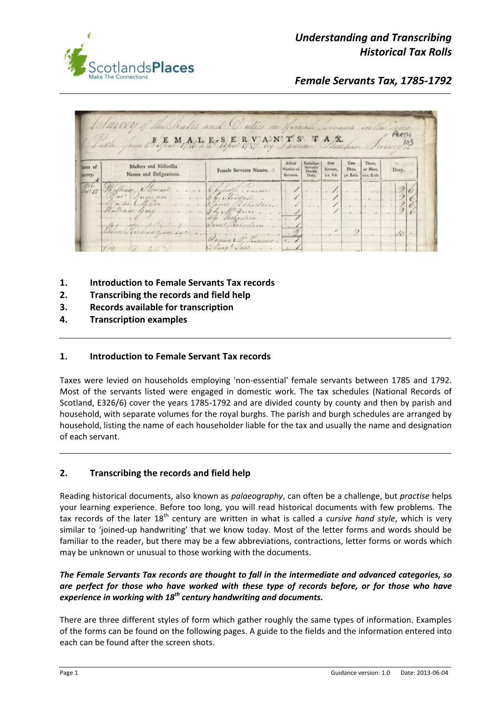 Understanding and Transcribing Historical Tax Rolls Female