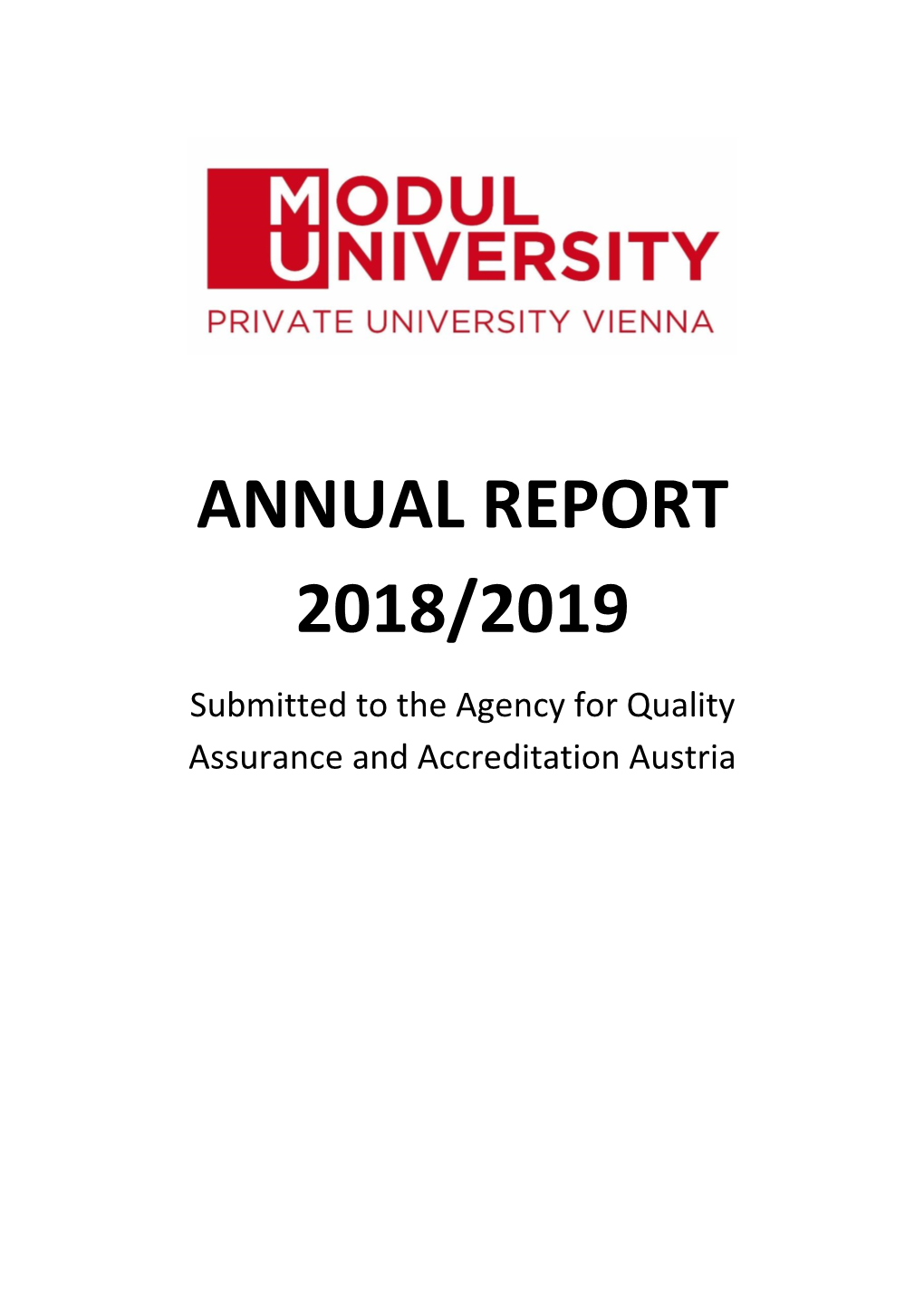 Modul University Vienna's Annual Report 2018-2019