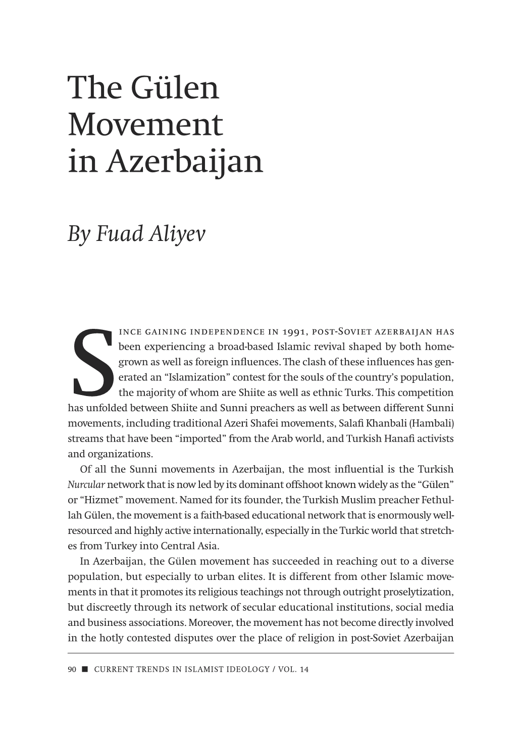 The Gülen Movement in Azerbaijan