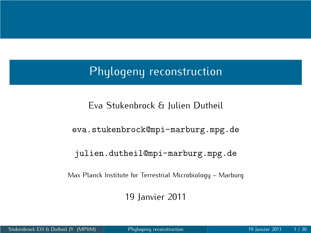 Phylogeny Reconstruction