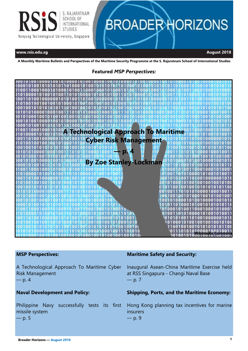 A Technological Approach to Maritime Cyber Risk Management — P