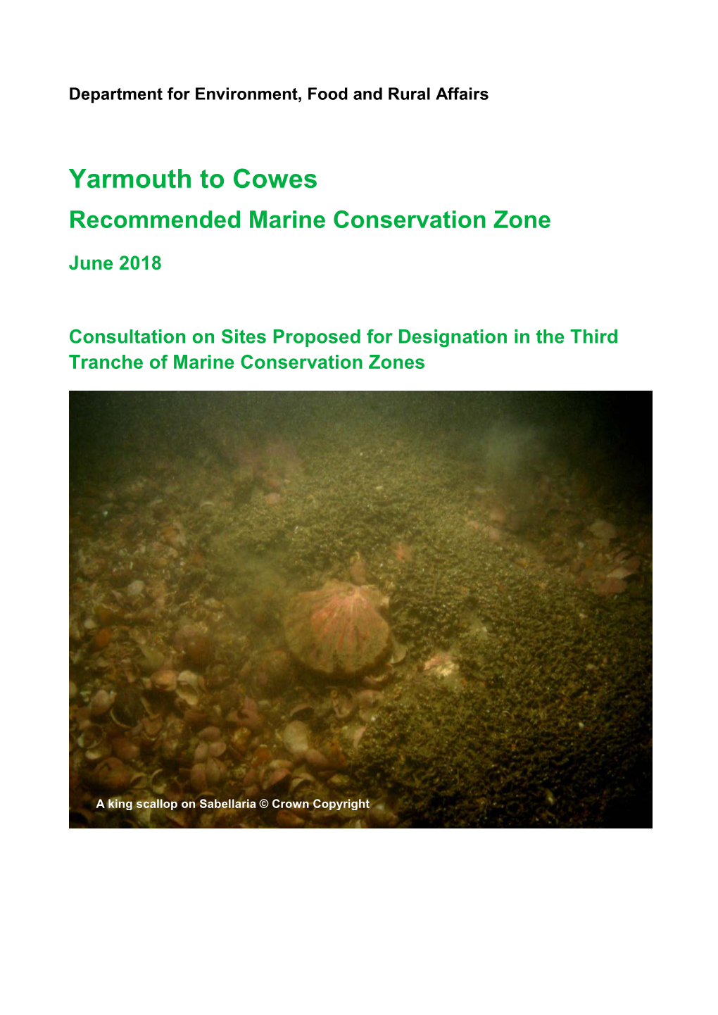 Yarmouth to Cowes Recommended Marine Conservation Zone