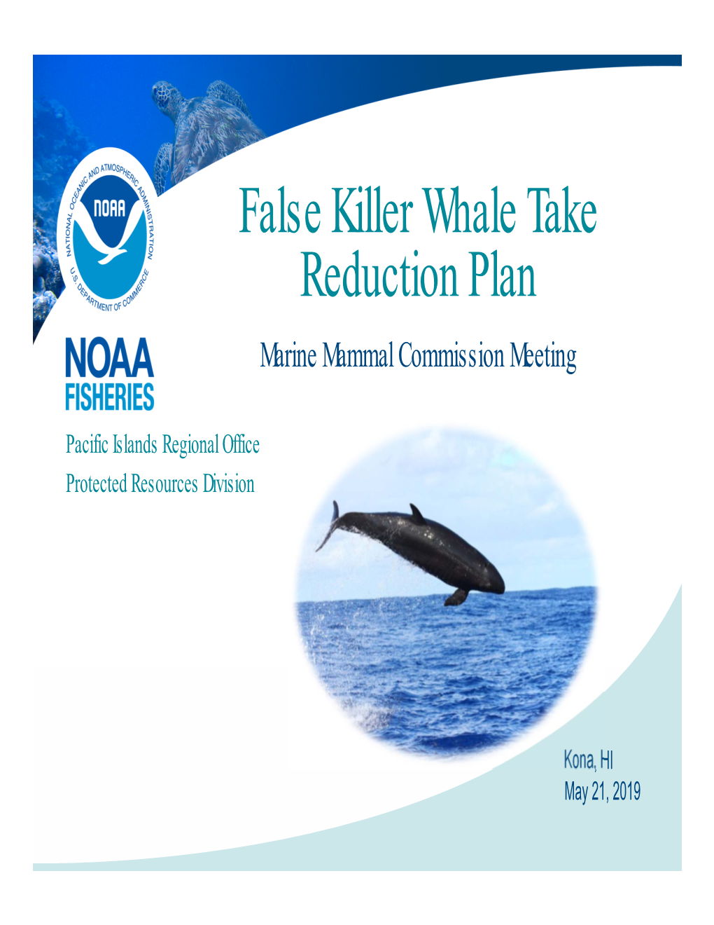 False Killer Whale Take Reduction Plan Status