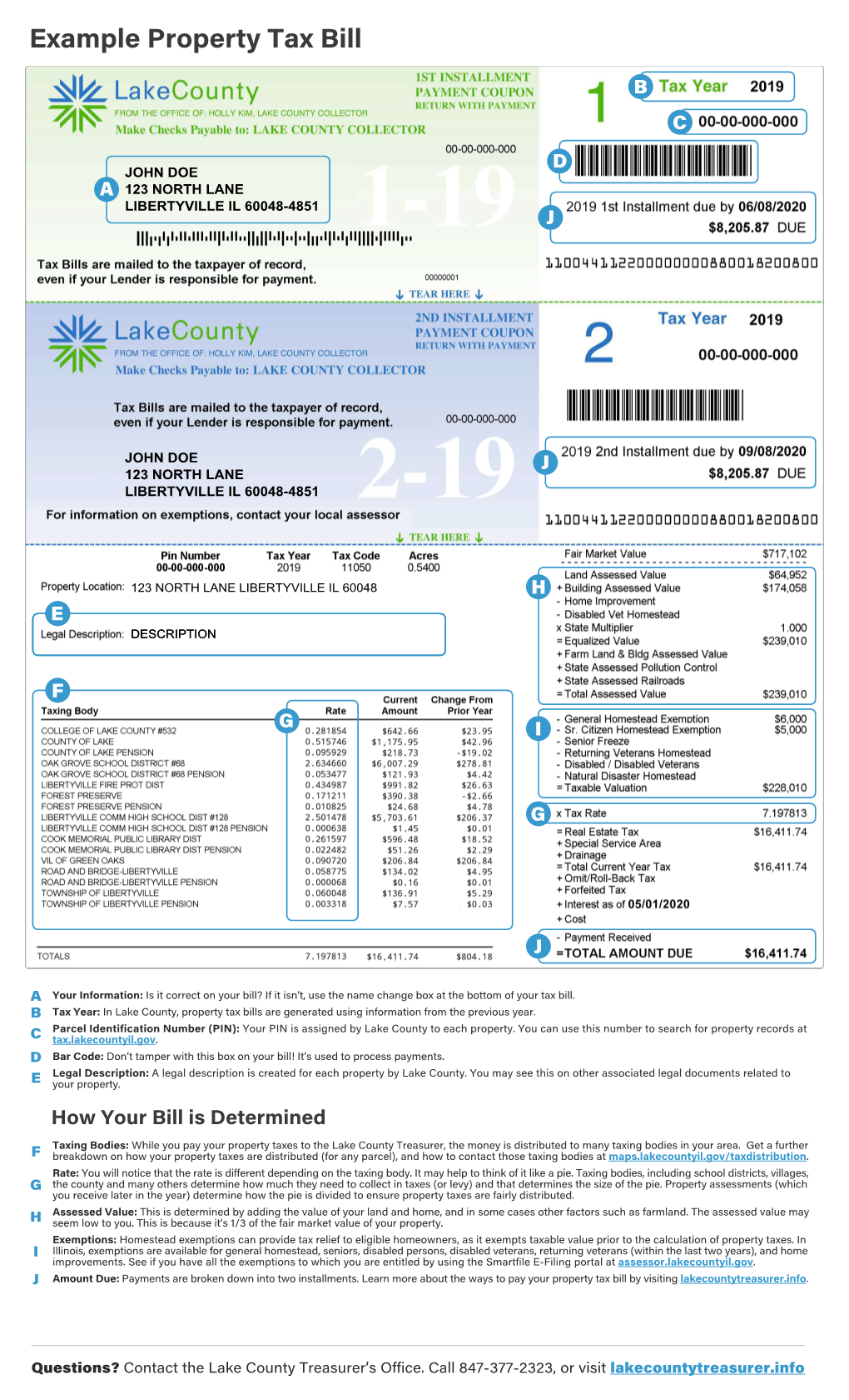 Example Property Tax Bill