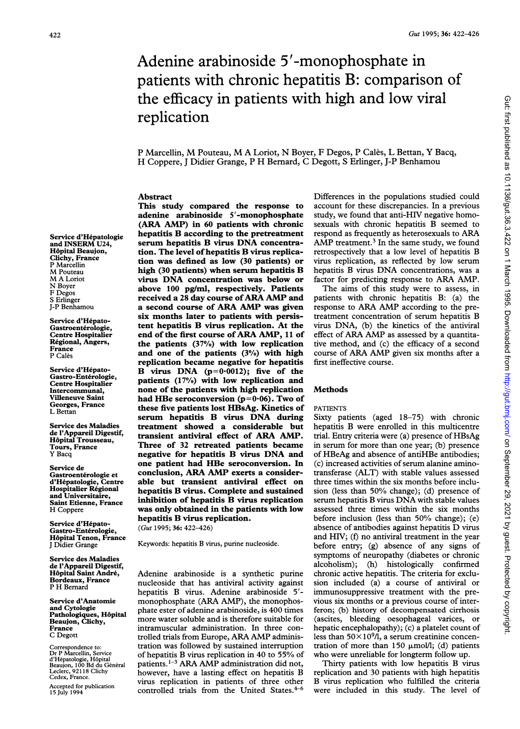 Monophosphate in Patients with Chronic Hepatitis B