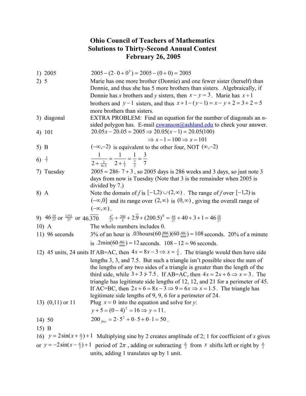 Ohio Council of Teachers of Mathematics