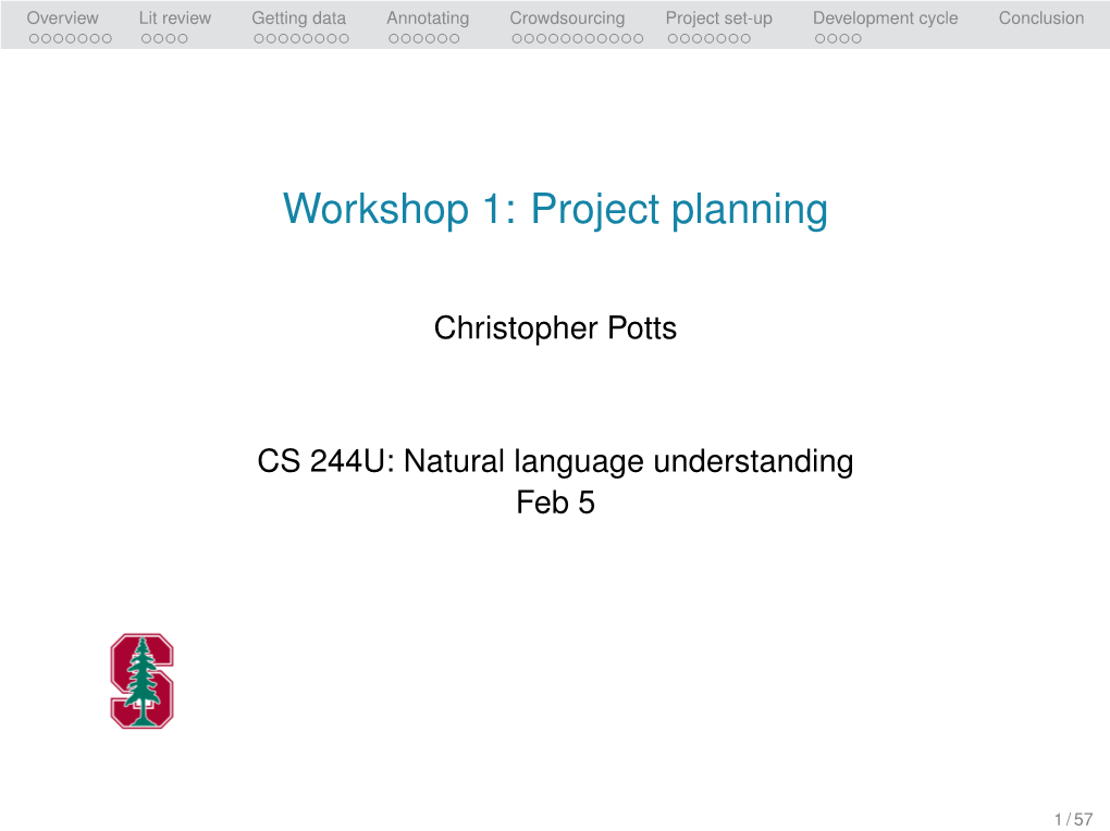 Workshop 1: Project Planning