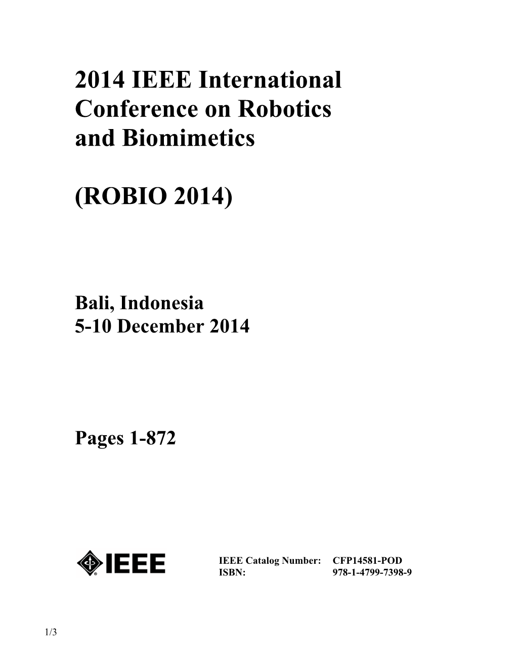IEEE ROBIO 2014 Conference Paper