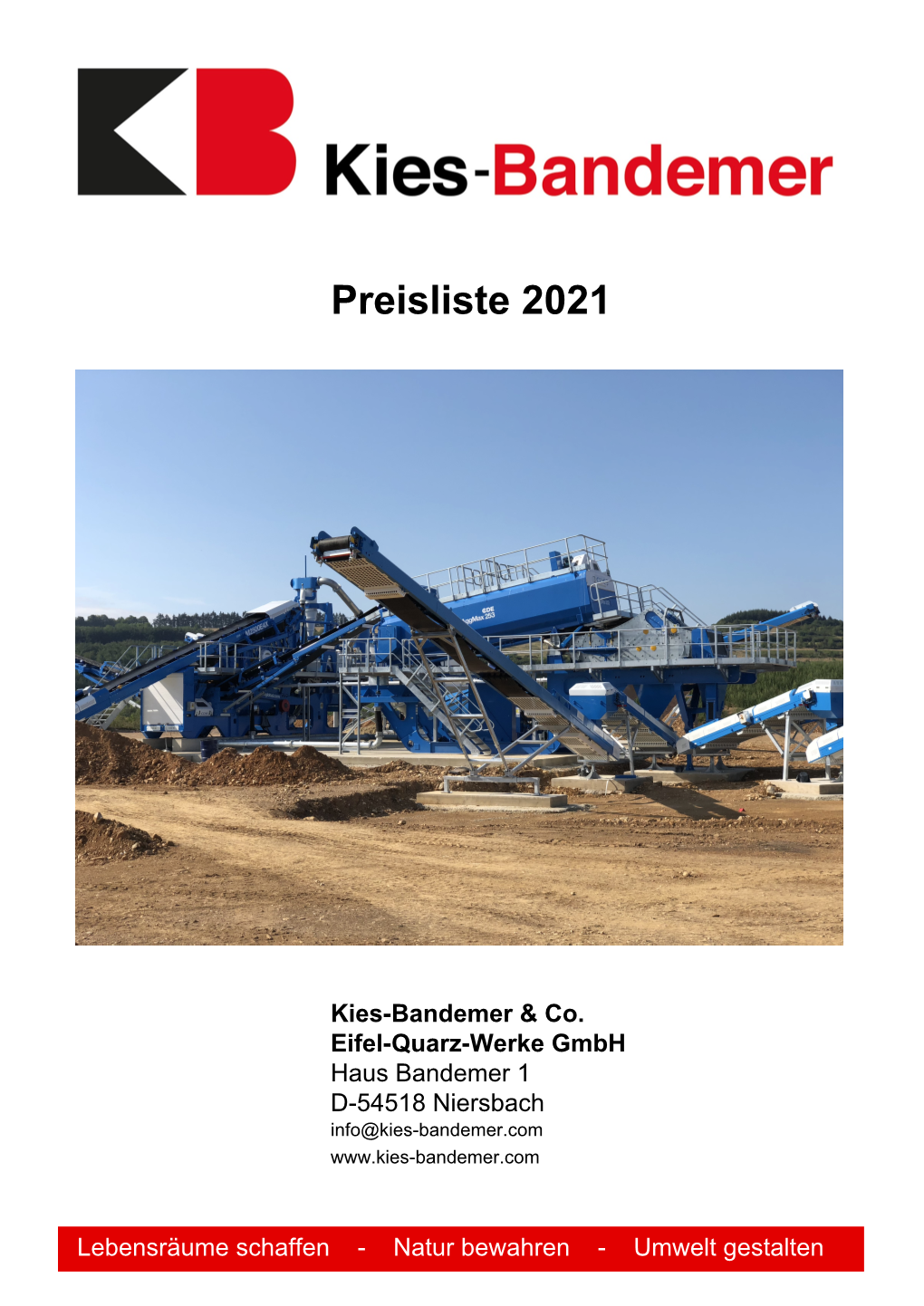 Preisliste 2021