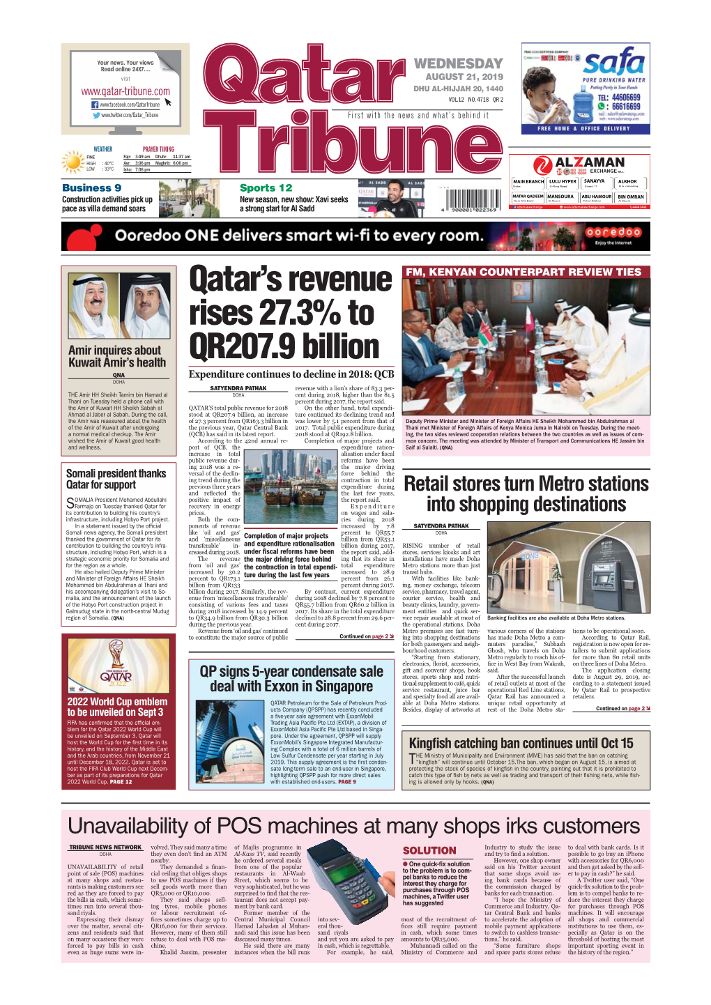 Qatar's Revenue Rises 27.3% to QR207.9 Billion