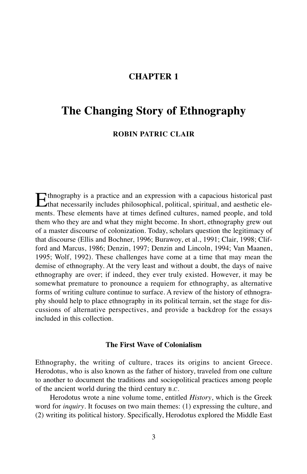 The Changing Story of Ethnography