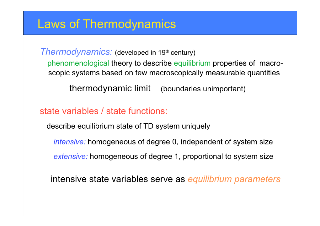 Laws of Thermodynamics