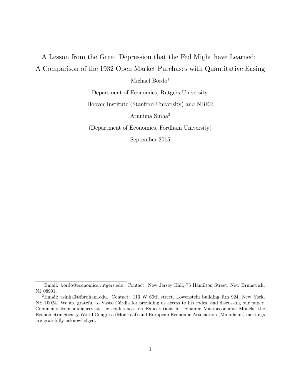 A Lesson from the Great Depression That the Fed Might Have Learned