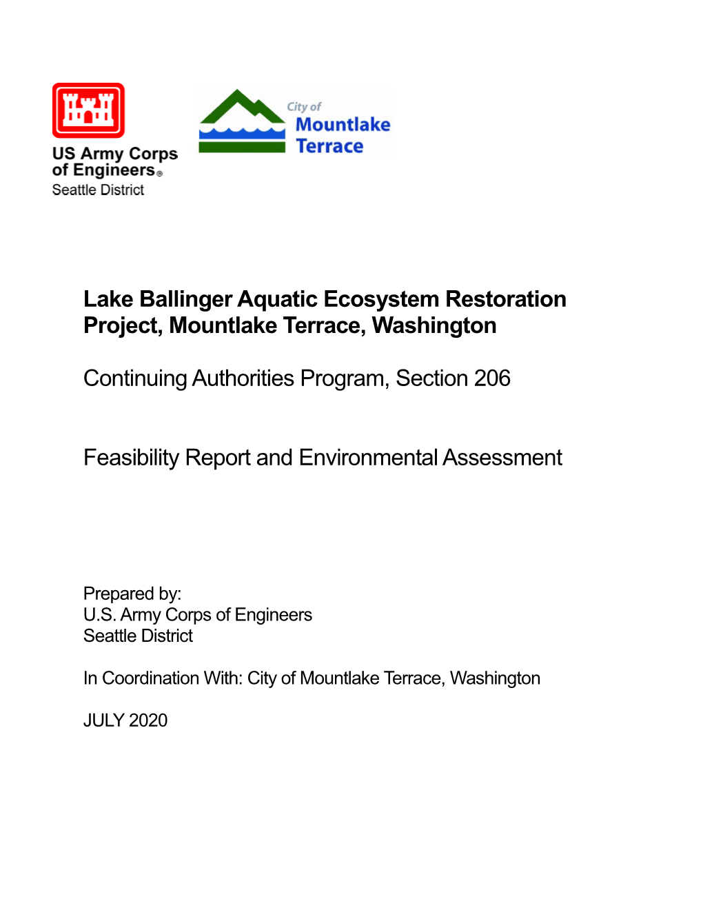 Lake Ballinger Aquatic Ecosystem Restoration Project, Mountlake Terrace, Washington