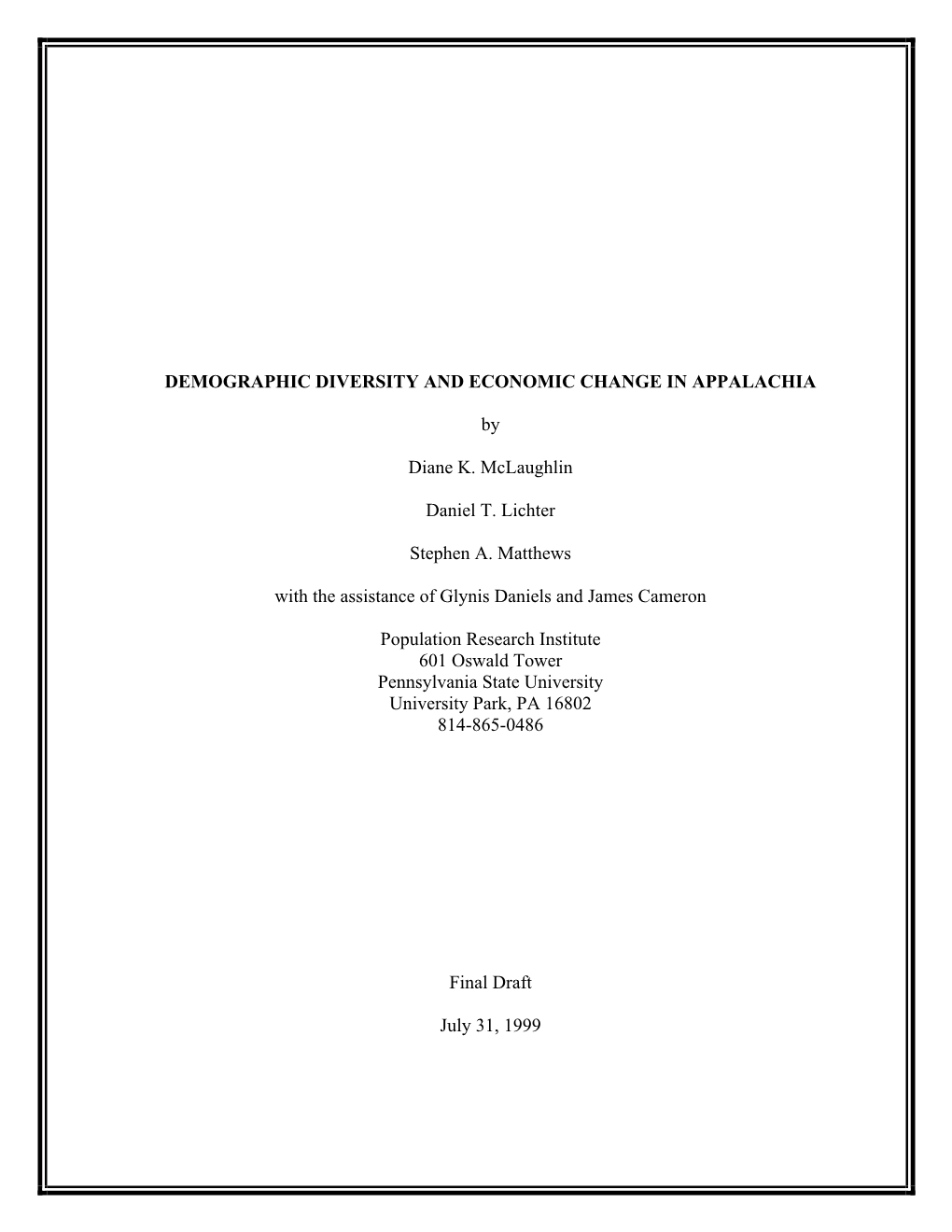 Demographic Diversity and Economic Change in Appalachia – Pdf 1.66 MB