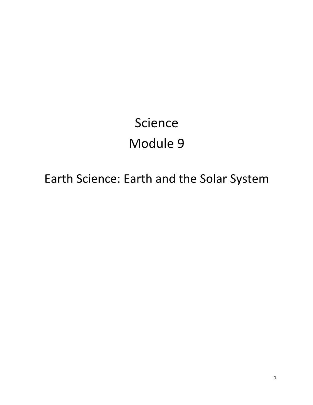 Earth Science: Earth and the Solar System