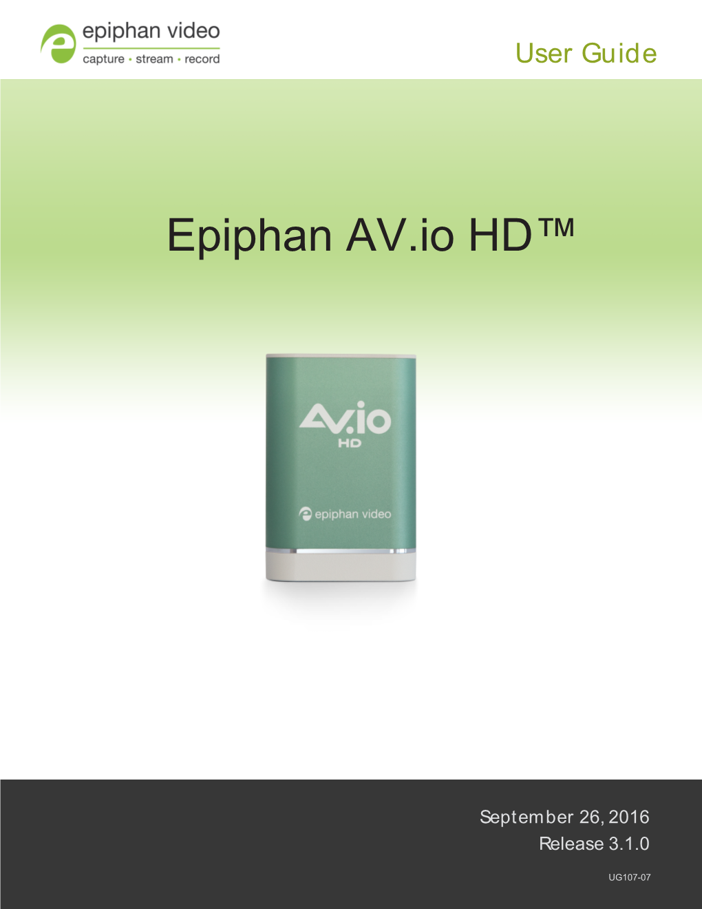 Epiphan AV.Io HD User Guide