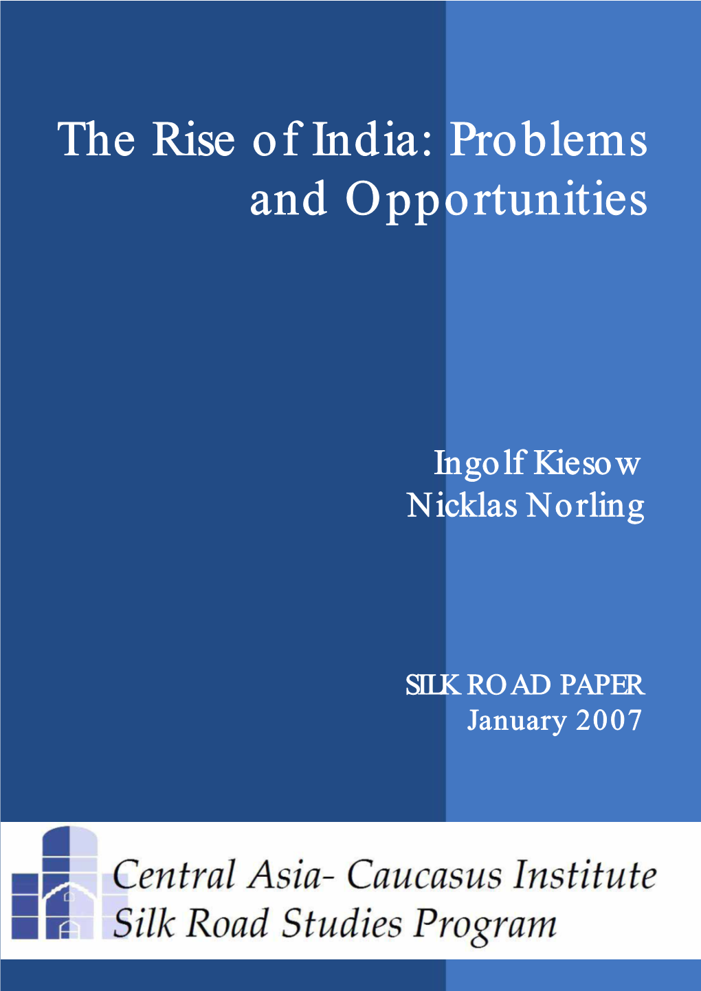 The Rise of India: Problems and Opportunities