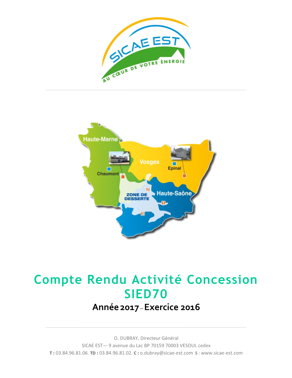 Compte Rendu Activité Concession SIED70 Année 2017 – Exercice 2016