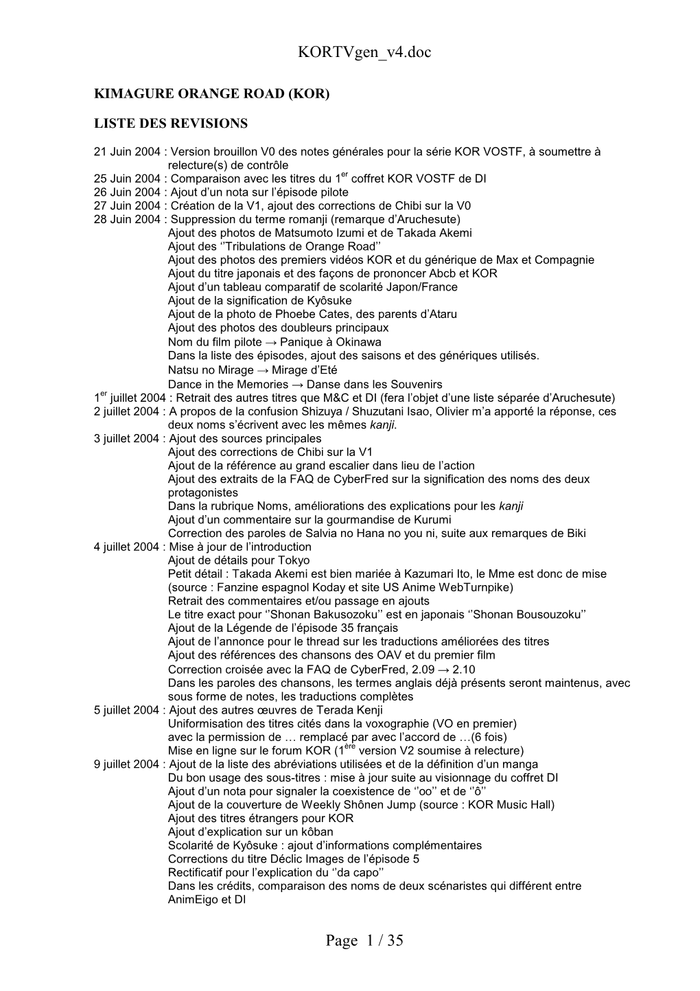 Kortvgen V4.Doc Page 1 / 35