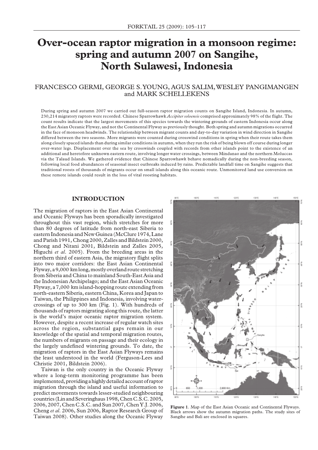 Over-Ocean Raptor Migration in a Monsoon Regime: Spring and Autumn 2007 on Sangihe, North Sulawesi, Indonesia