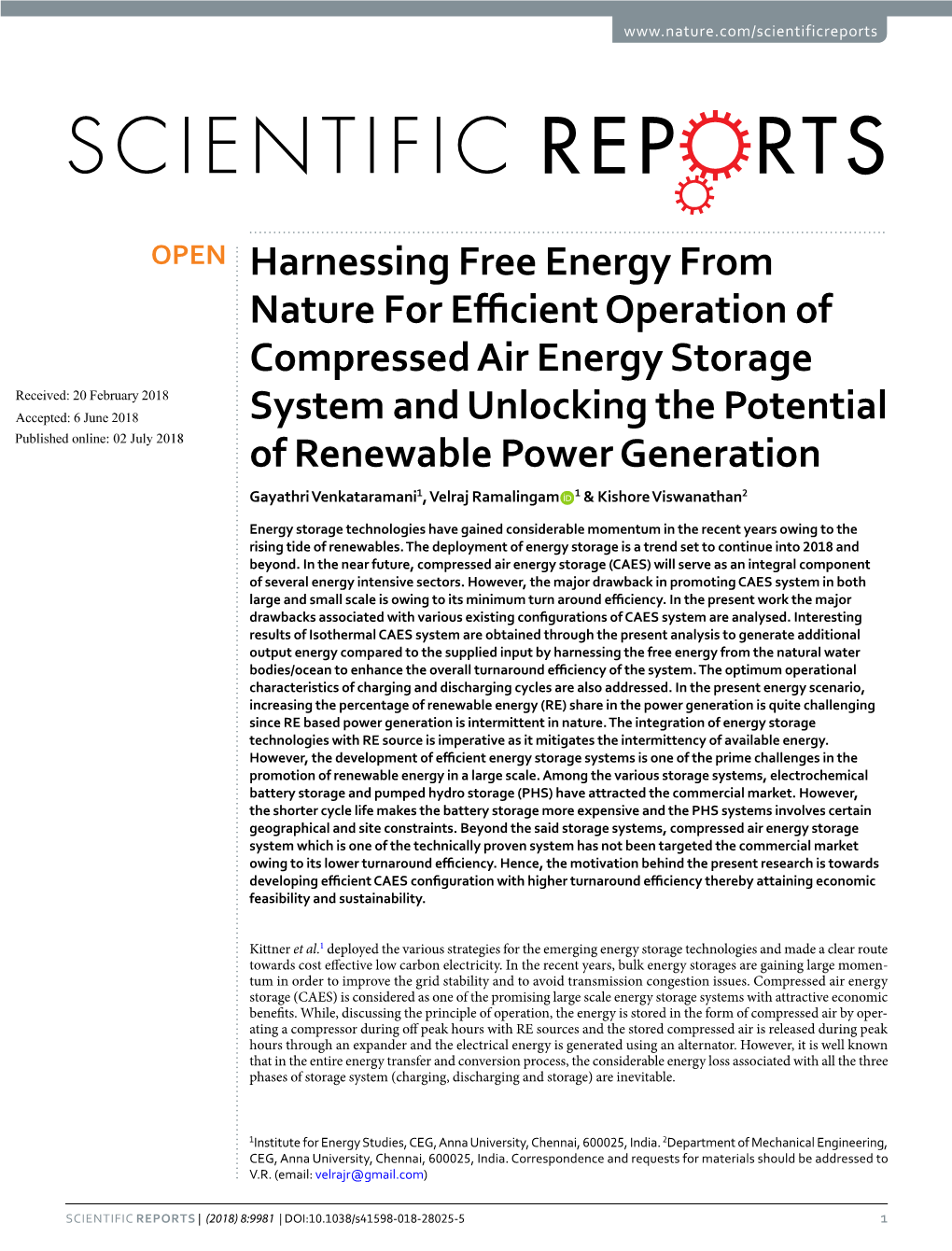 Harnessing Free Energy from Nature for Efficient Operation Of