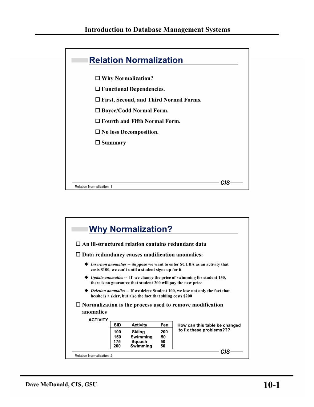 Relation Normalization