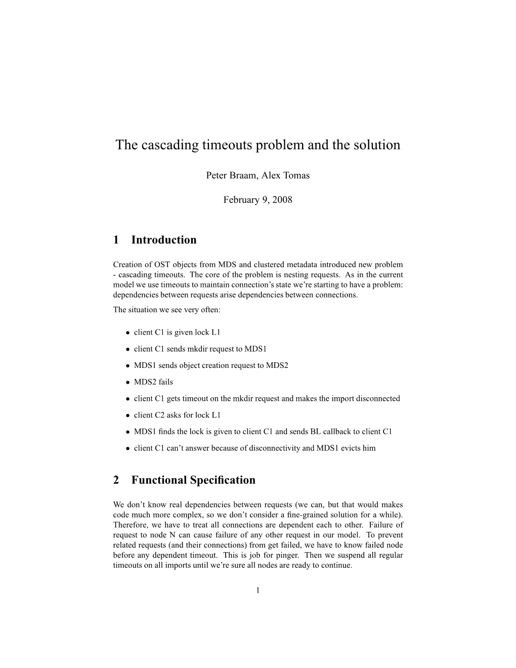 Cascading Timeouts Problem and the Solution