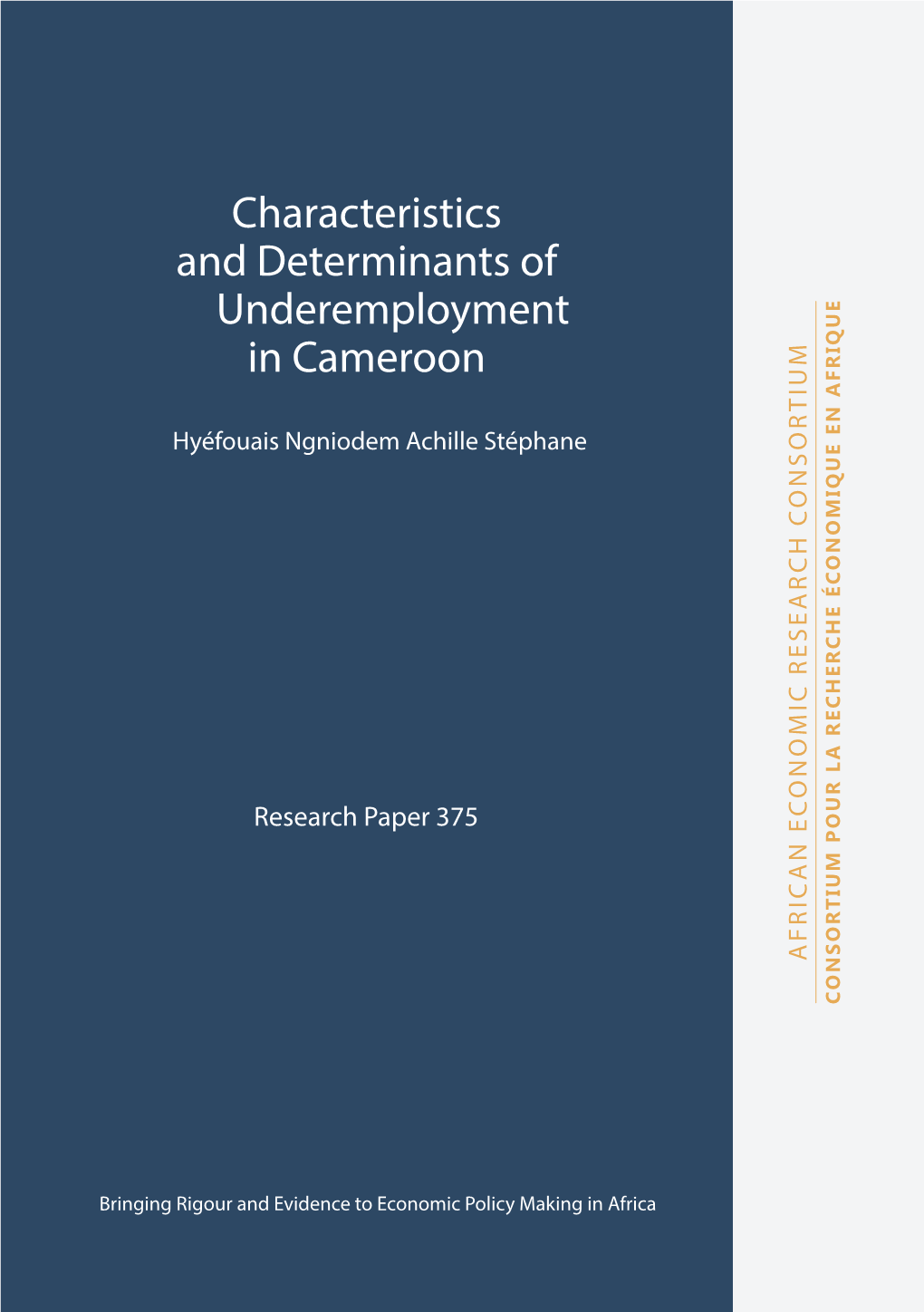 Characteristics and Determinants of Underemployment in Cameroon