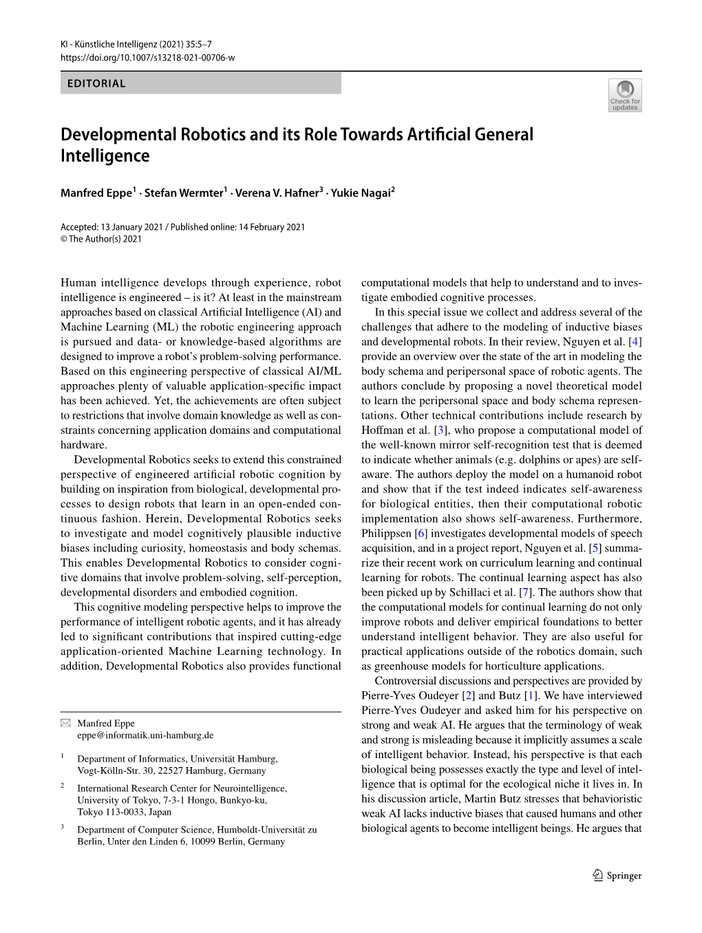 Developmental Robotics and Its Role Towards Artificial General Intelligence