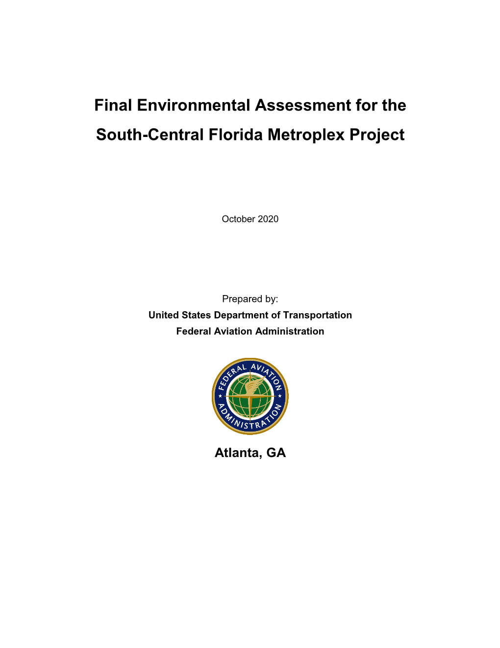 Final Environmental Assessment for the South-Central Florida Metroplex Project