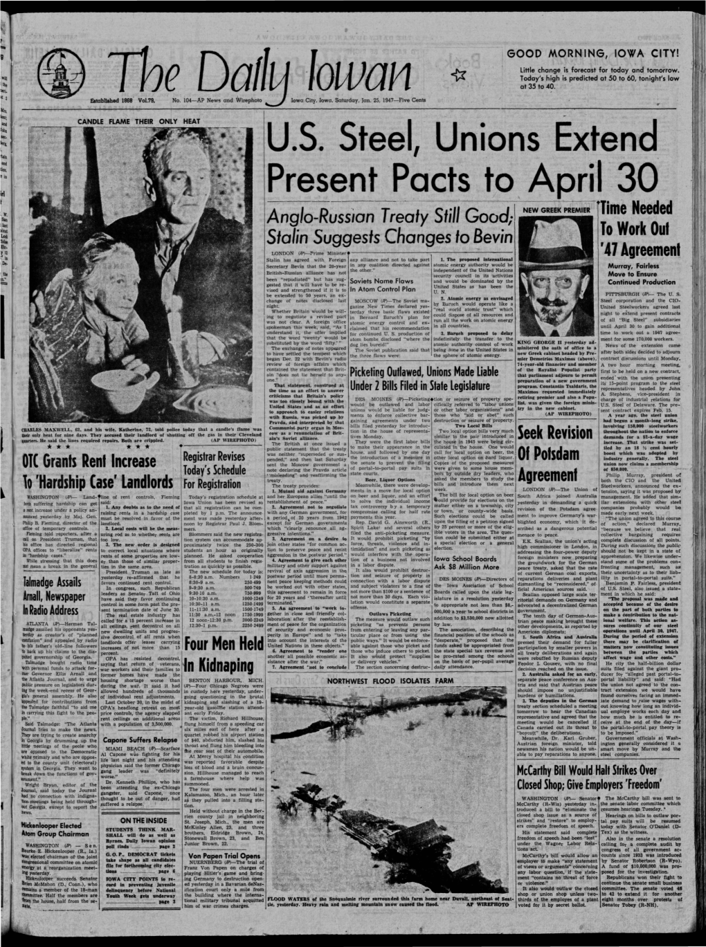 Daily Iowan (Iowa City, Iowa), 1947-01-25