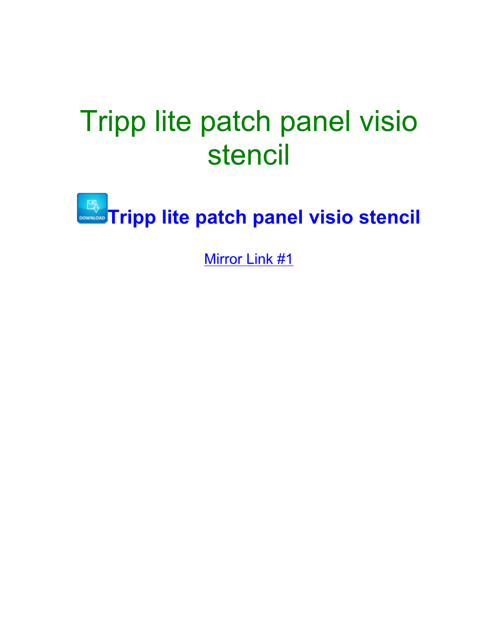 Tripp Lite Patch Panel Visio Stencil