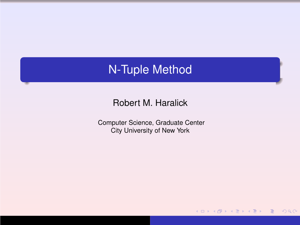 N-Tuple Method