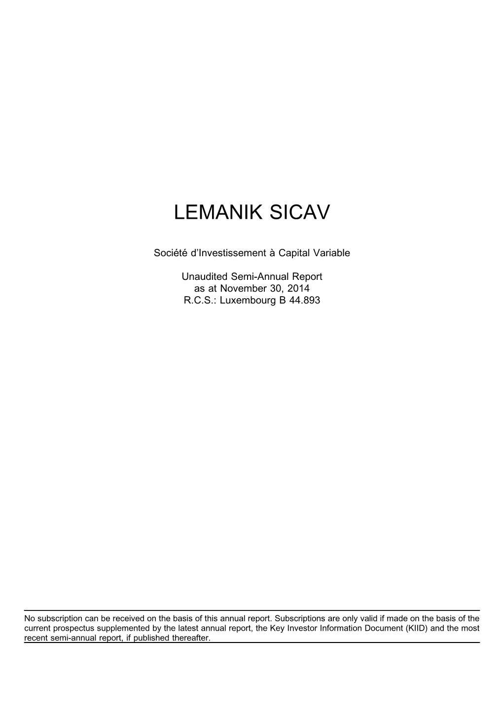 Lemanik Sicav