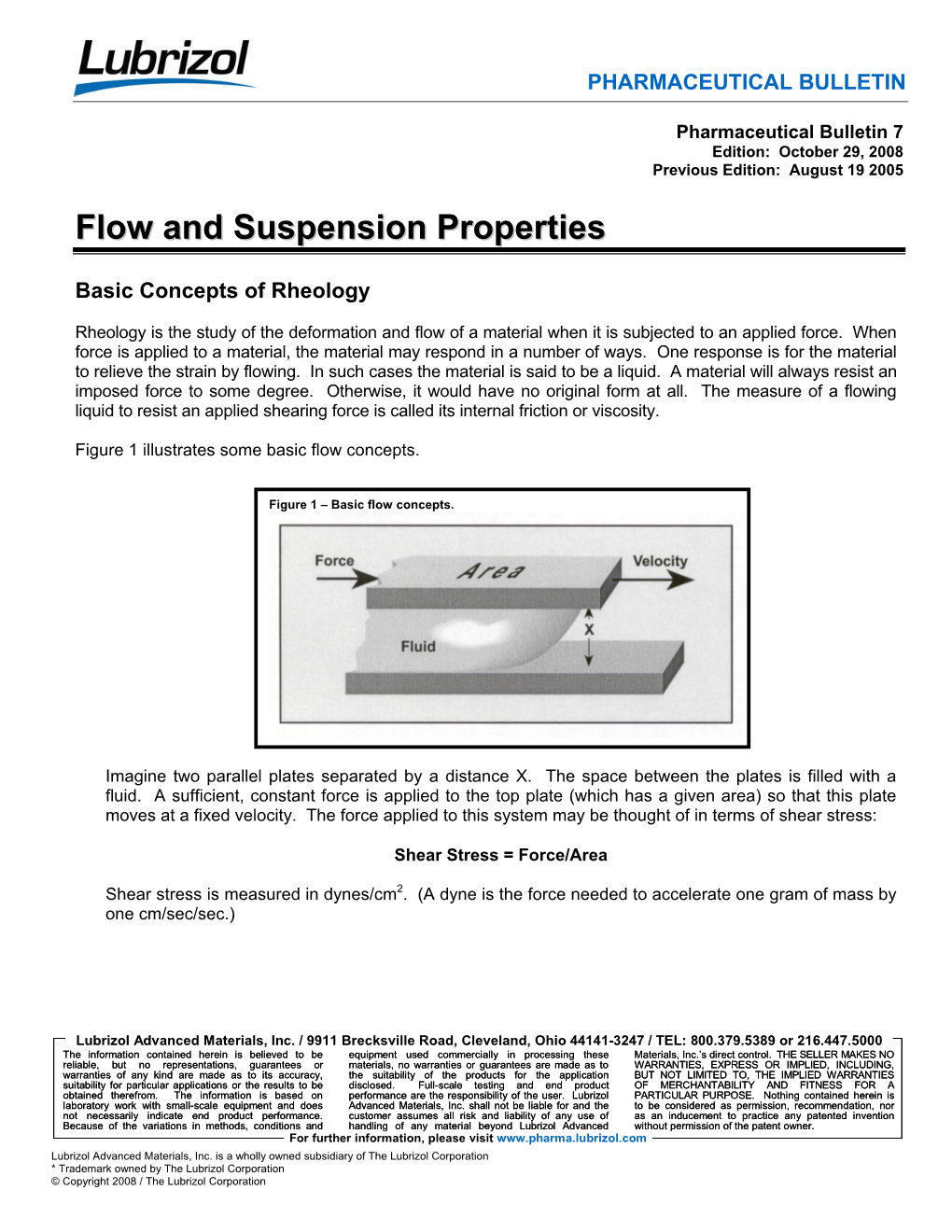 Bulletin 7 -- Flow and Suspension Properties