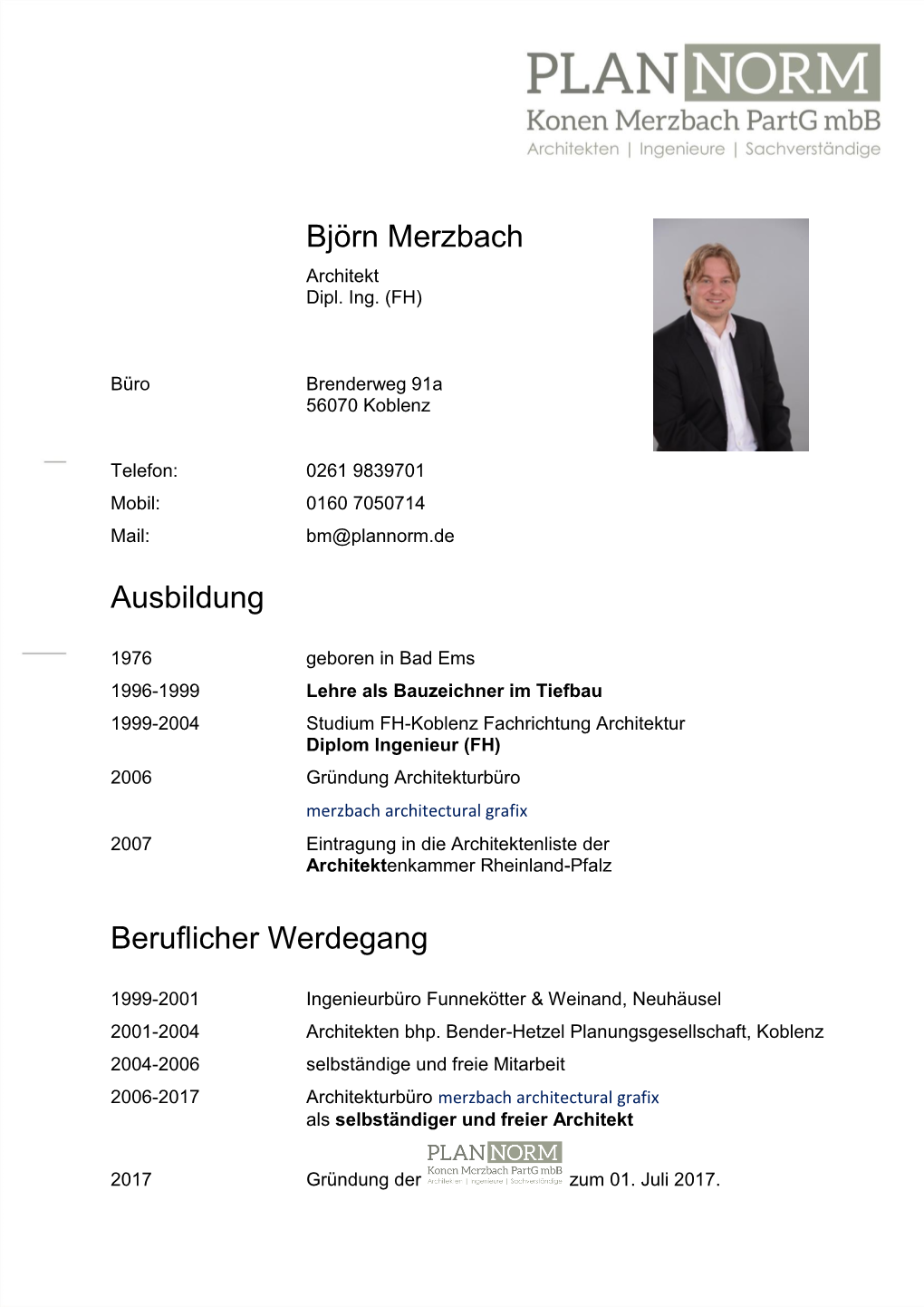 Björn Merzbach Ausbildung Beruflicher Werdegang