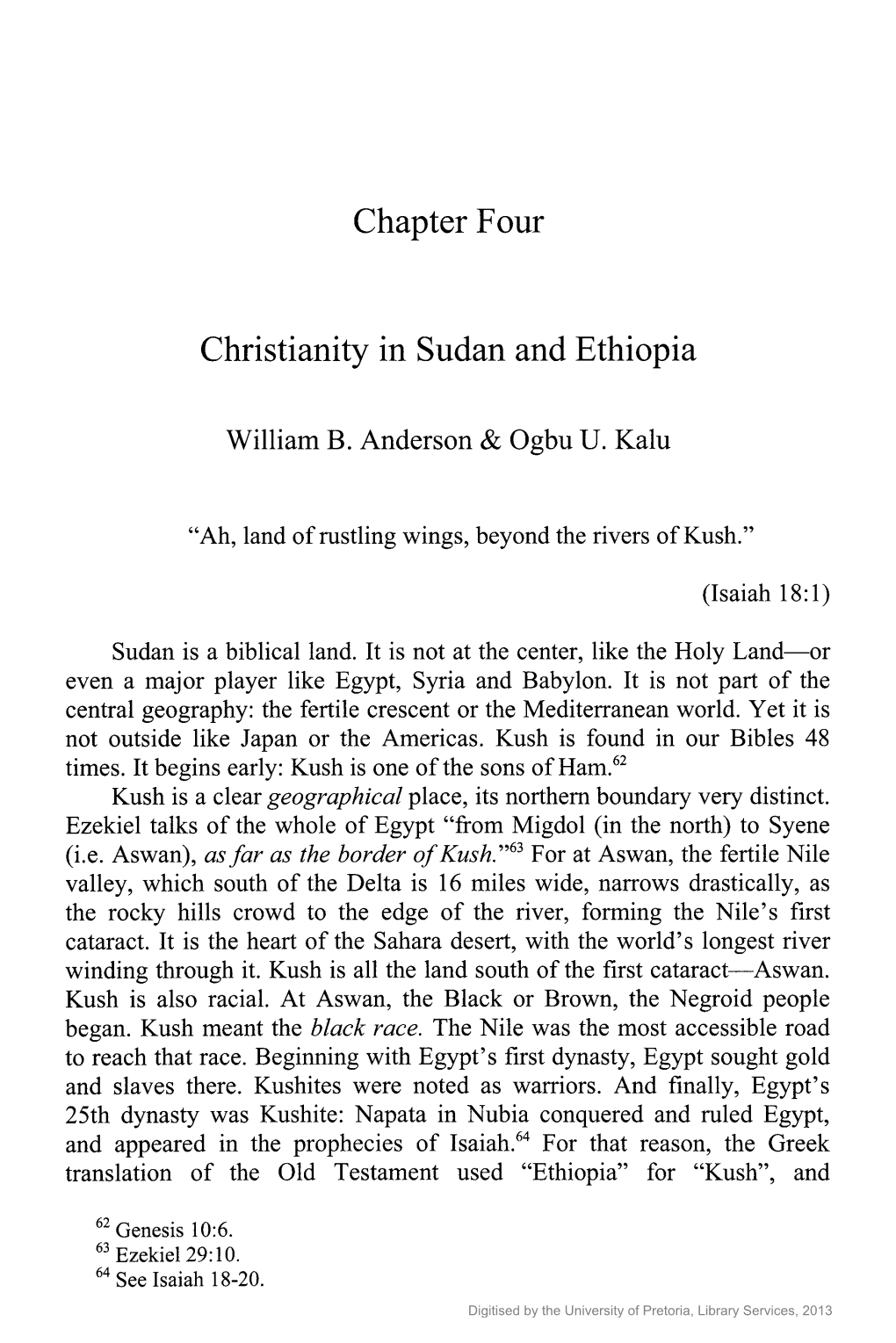 Chapter Four Christianity in Sudan and Ethiopia