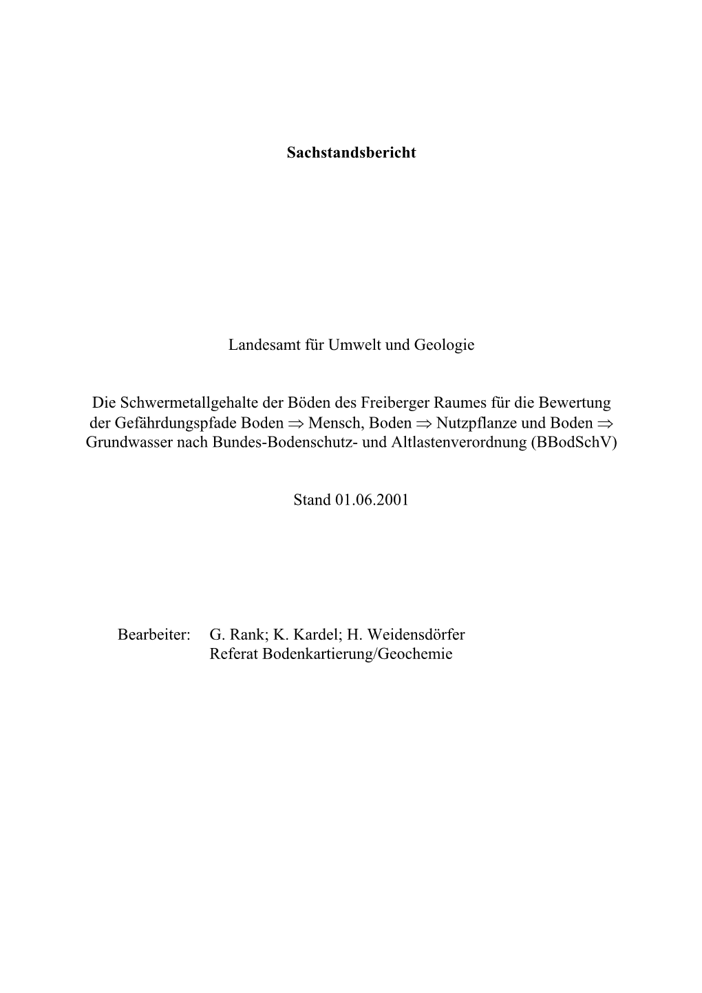 Sachstandsbericht Landesamt Für Umwelt Und Geologie Die