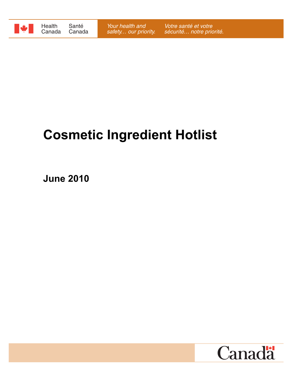 Cosmetic Ingredient Hotlist