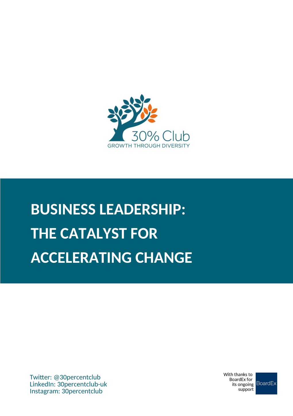 Business Leadership: the Catalyst for Accelerating Change