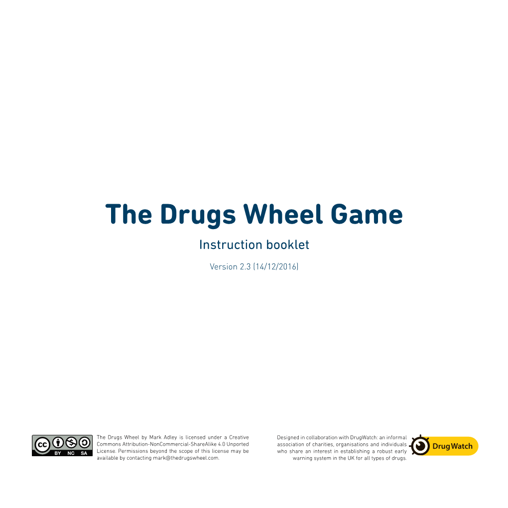 The Drugs Wheel Game Instruction Booklet