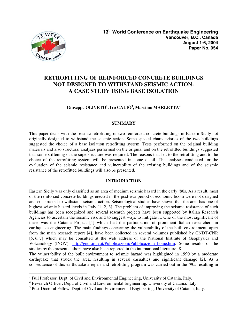 Retrofitting of Reinforced Concrete Buildings Not Designed to Withstand Seismic Action: a Case Study Using Base Isolation