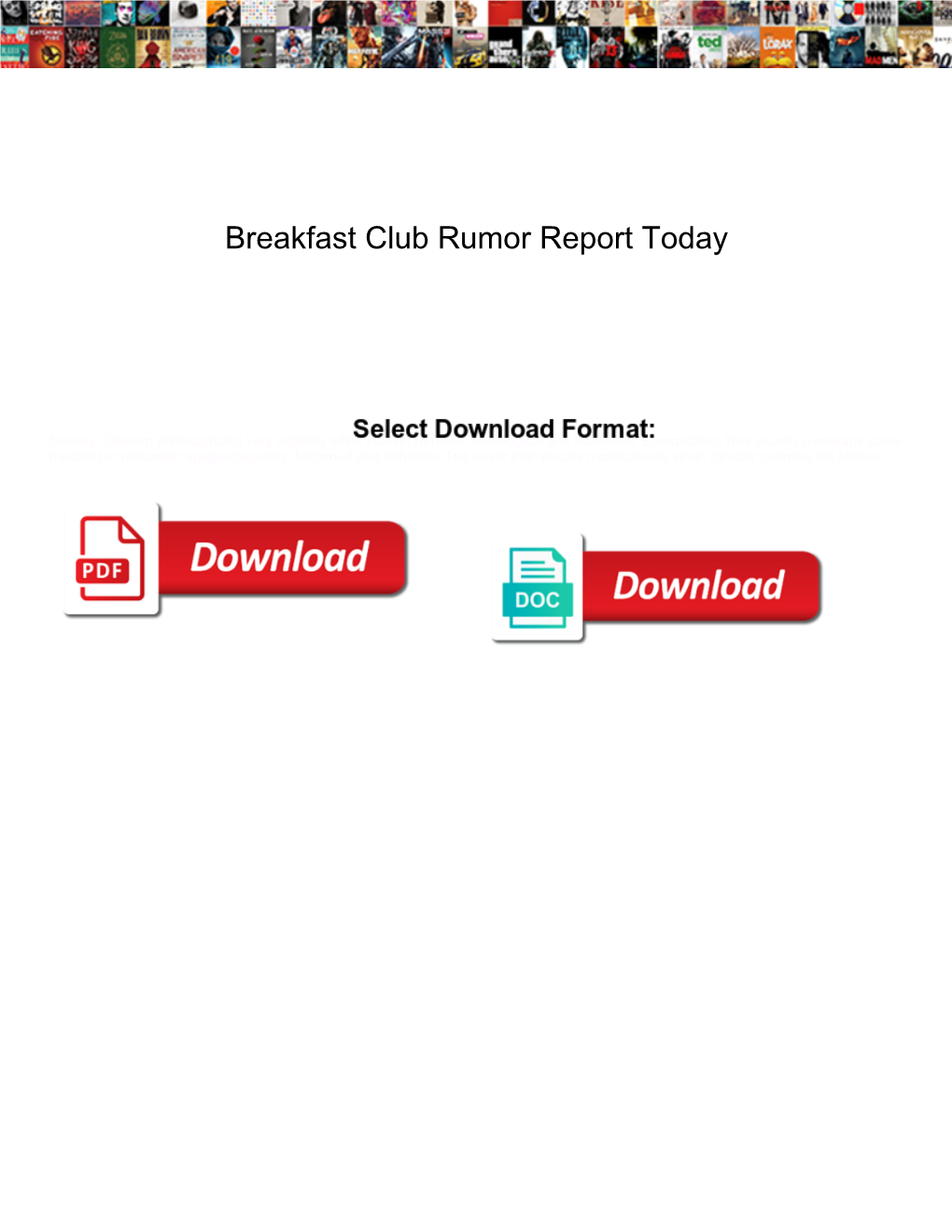 Breakfast Club Rumor Report Today